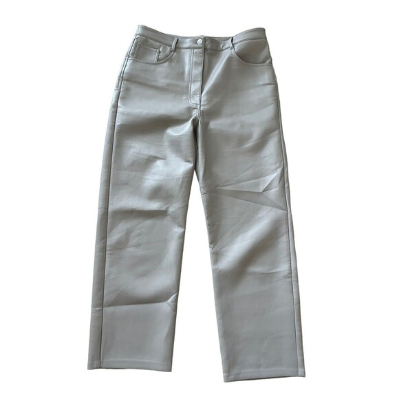 Aritzia Wilfred Vegan‎ Faux Leather Melina Pants Women’s 12 High Rise *flawed - Picture 1 of 8